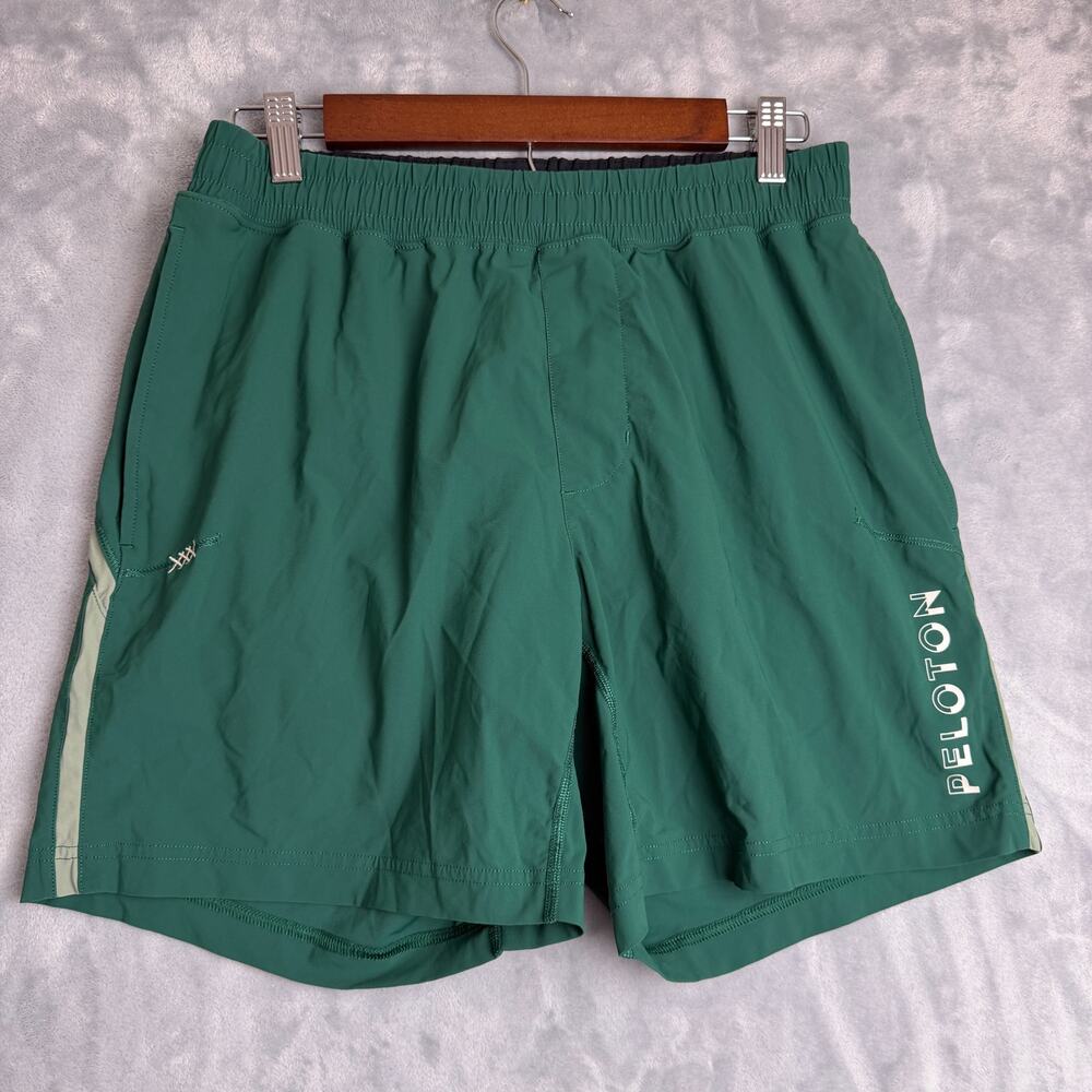 Rhone X Peleton Mens S Athletic Shorts Gym Workout Navy Green Pockets